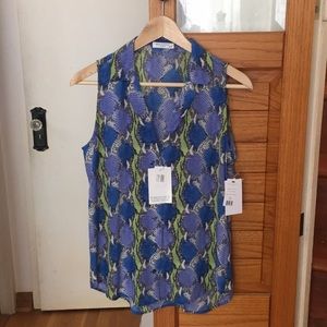 Equipment snakeskin sleeveless blouse